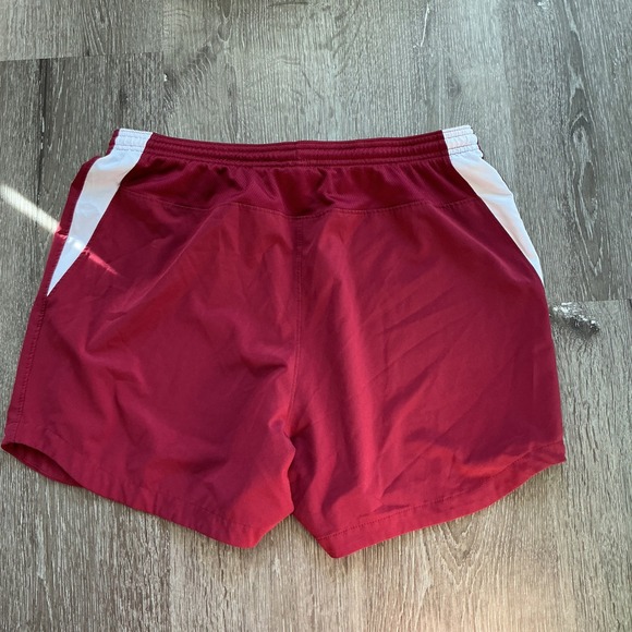Nike Dri Fit Running Shorts Burgundy White Womens Medium Athletic Performance - Picture 4 of 6